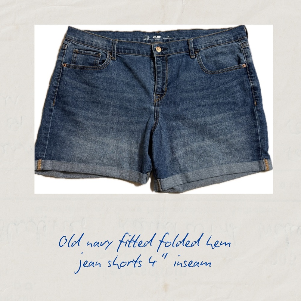 Old Navy Blue Folded-Hem Denim Shorts